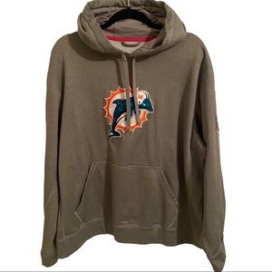 Nike NFL XL Miami Dolphins Grey Hoodie Sweatshirt